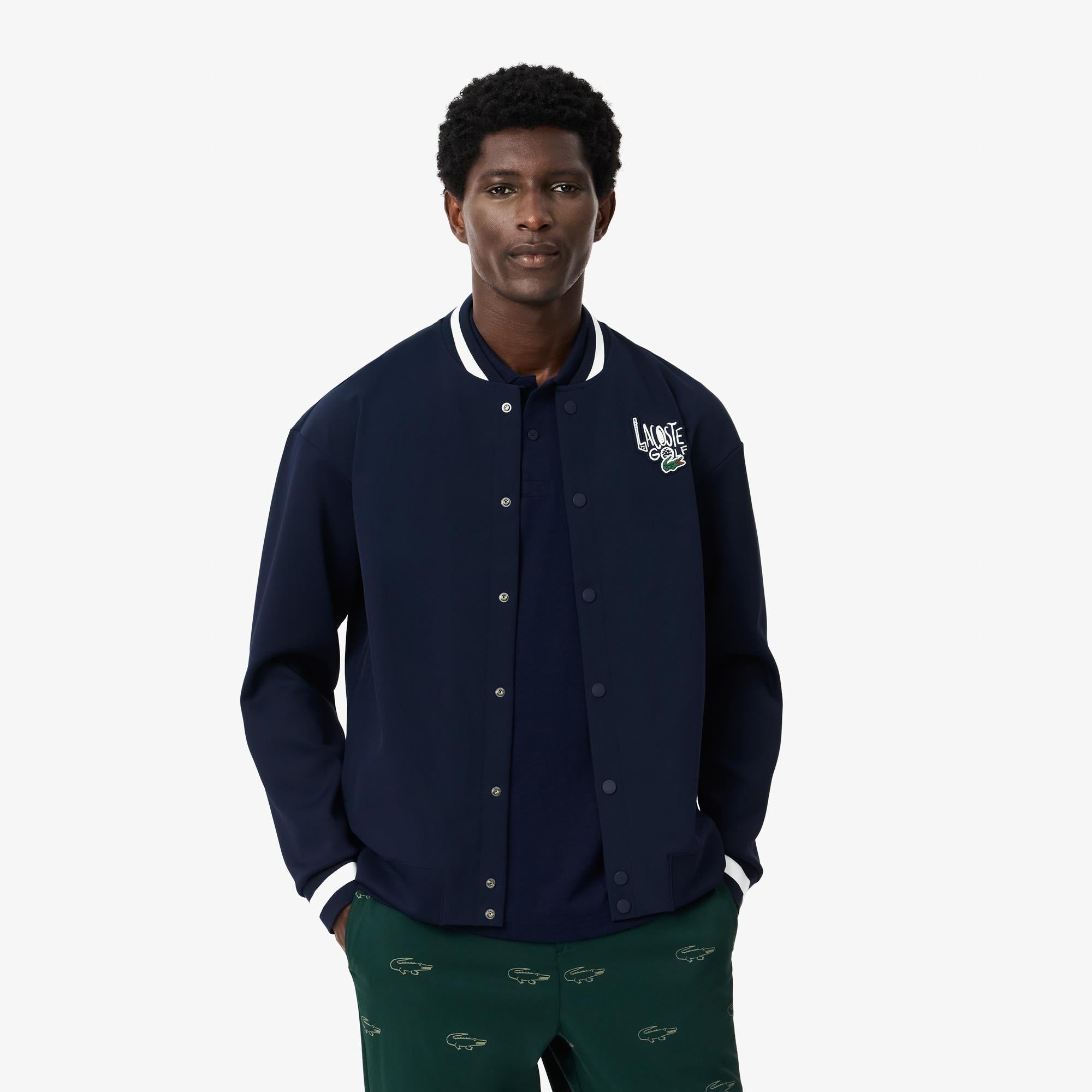 Lacoste Varsity Mens Golf Windbreaker Navy